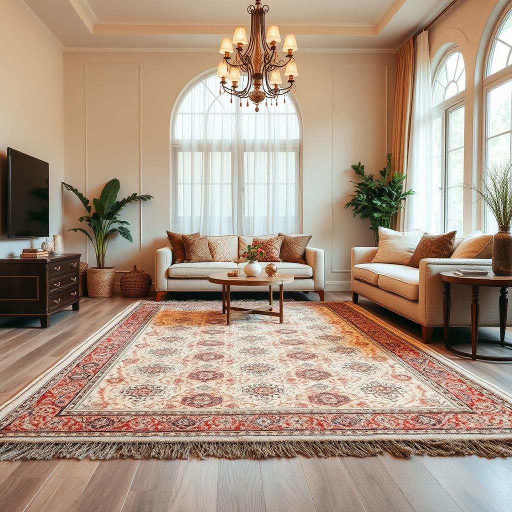 Handmade Living Room Carpet – Beige
